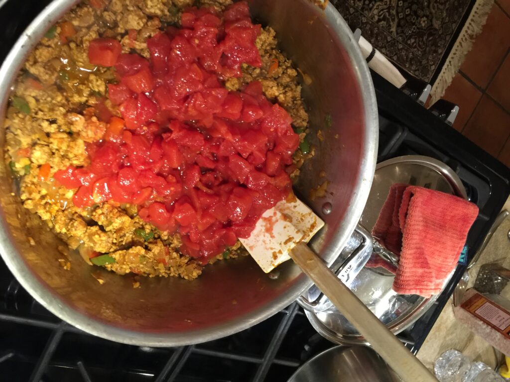 Adding Diced Tomatoes